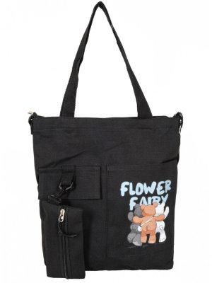 Сумка FD 1338 black молодежн. (с кошельком) текстиль