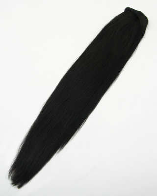 Hairshop Хвост на липучке Адель. Коллекция Berkana 1.0 прямой 50 см (90 гр) (Черный)