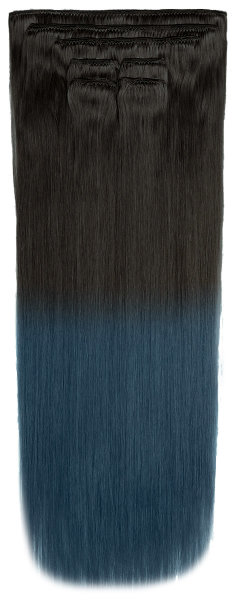 Hairshop Волосы на заколках SD Омбре 1.0/Blue 50 см (113 г) (Черный/Синий)
