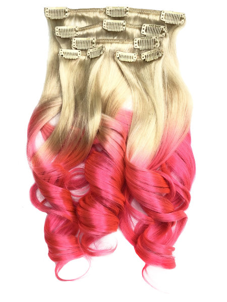 Hairshop Волосы на заколках SD Омбре 10.0/ Pink 50 см (113 г) (Светлый блондин/Розовый)