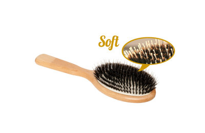 Hairshop Щетка  д/наращен. волос 180мм нат.щетина/бук SOFT, Корея